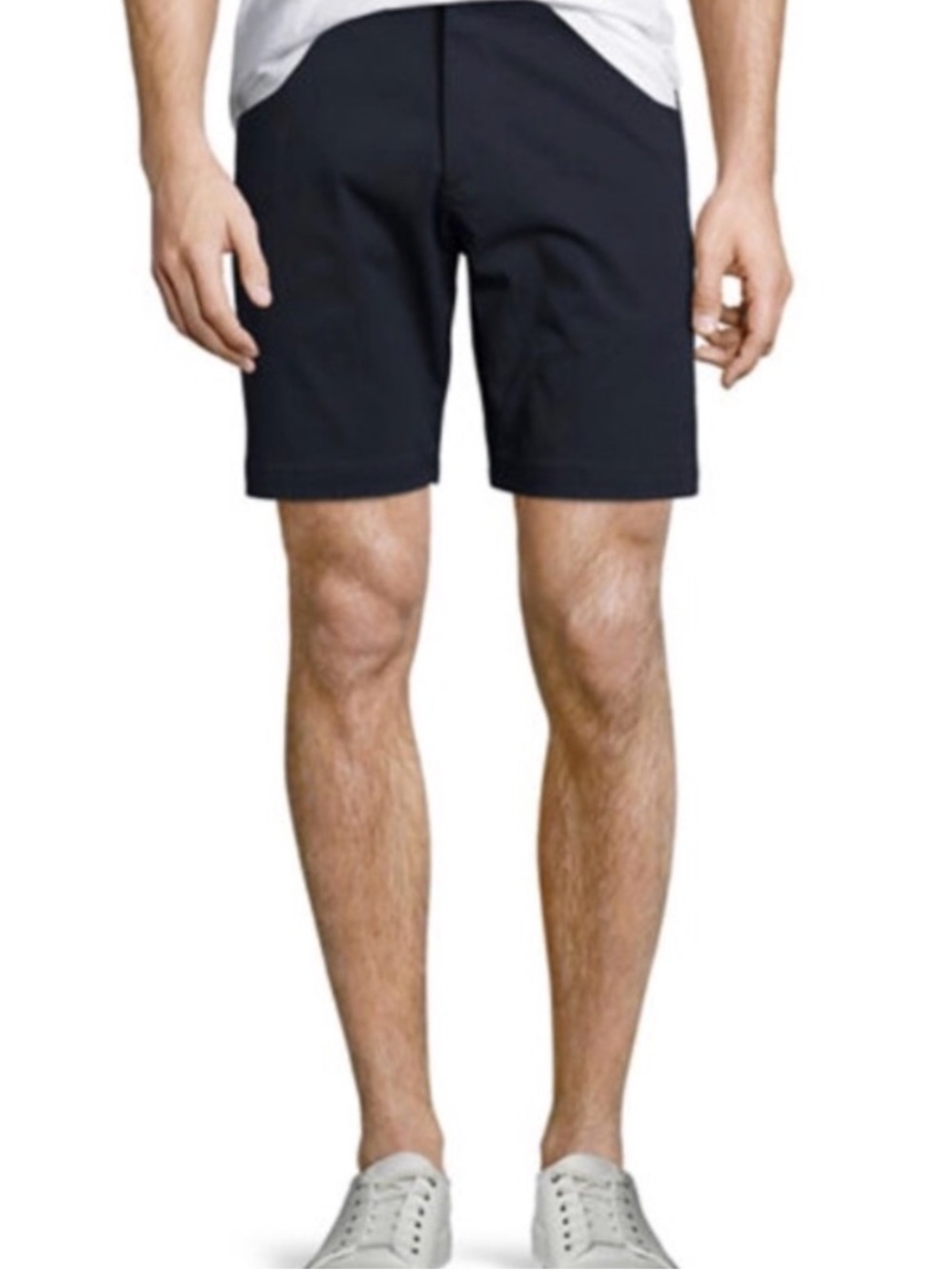 Theory Zaine Cotton Blend Solid Twill Preppy Shorts Navy Blue Size 34